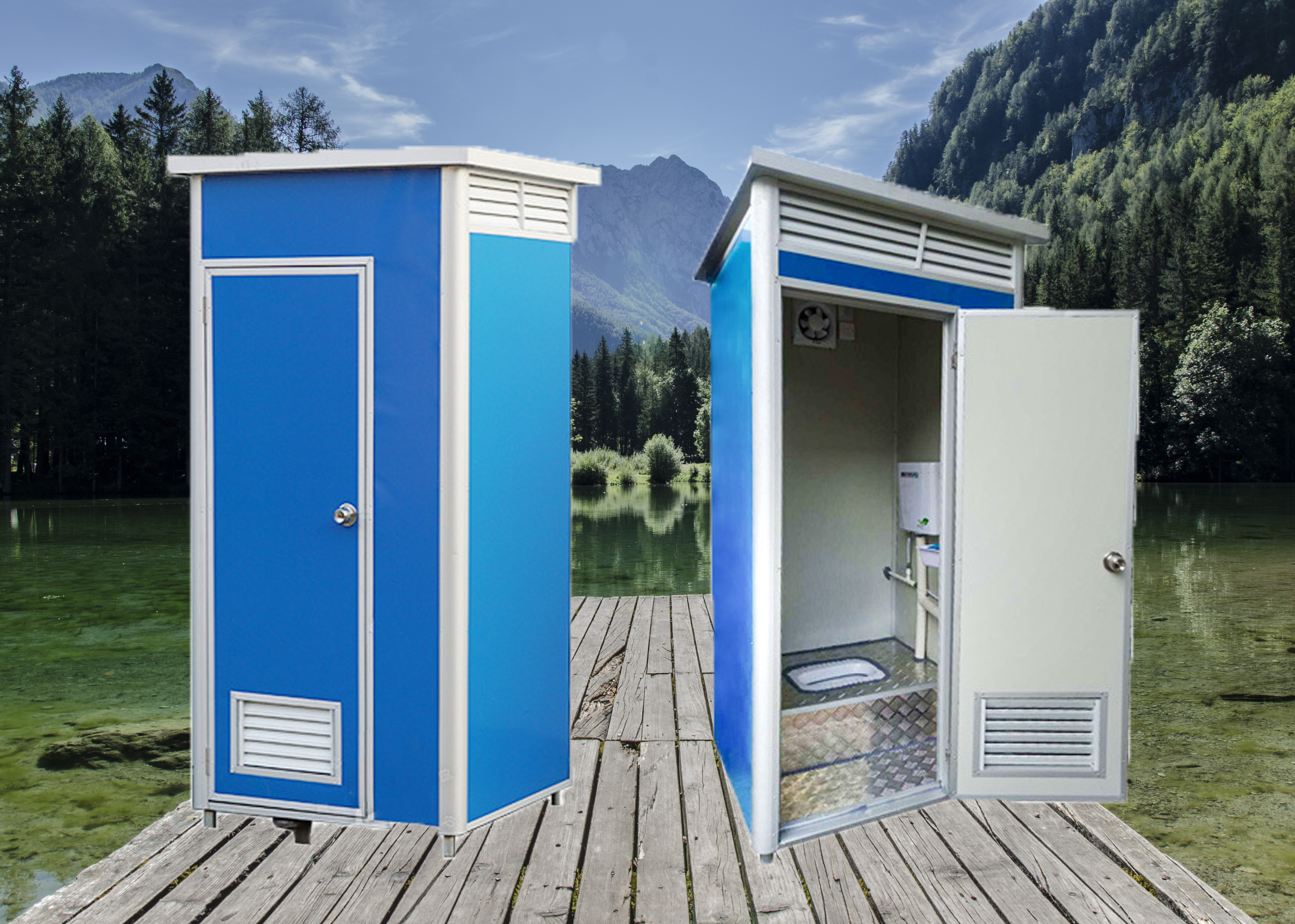 Popular modern design outdoor portable toilet,easy assembilng mobile ready made toilet 